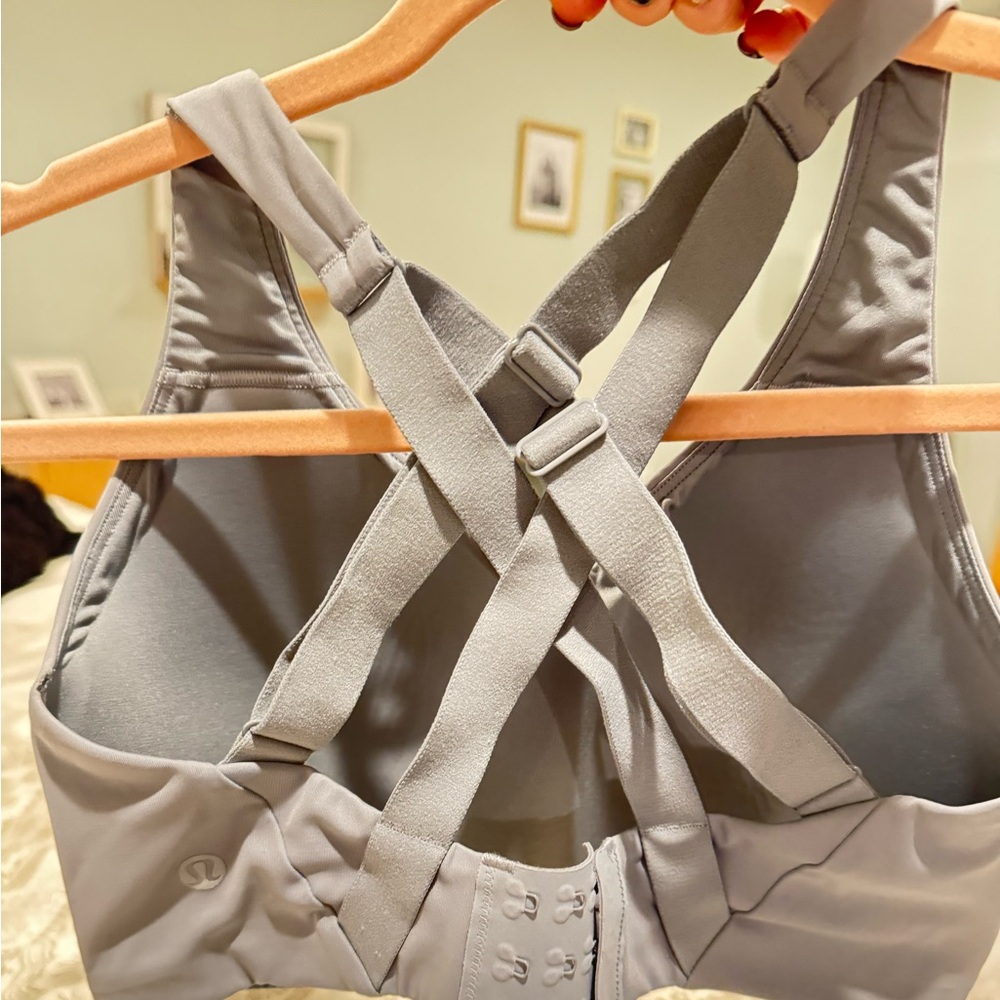 NWT Lululemon high energy max support gray sports bra 32DDD